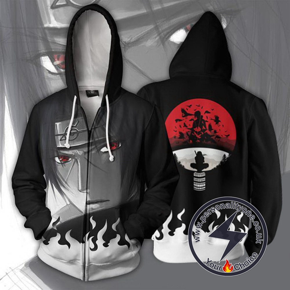 Naruto Itachi Uchiha Zip Up Hoodie Jacket